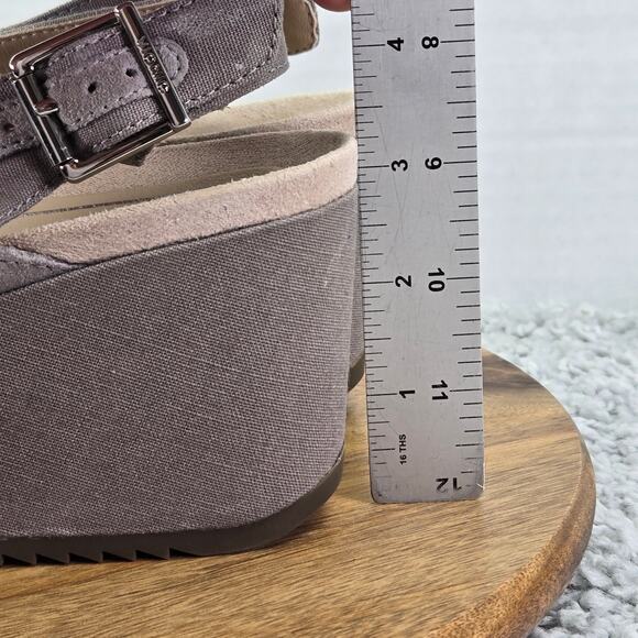 Vionic Trixie Toffee Light Grey Suede Platform Slingback Wedge Sandal Womens 9 - Picture 2 of 15